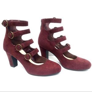 Xappeal Larkin Suede Strappy Buckle Heels